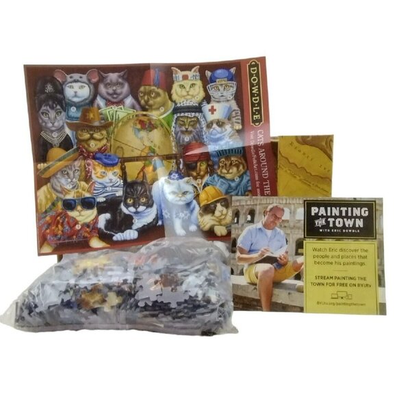 Dowdle Cats Around The World 19 x 27 inch 1000 Piece Jigsaw Folk Puzzle Sealed - Picture 4 of 10